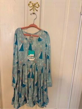 Disney Frozen Elsa Print Light Blue Dress